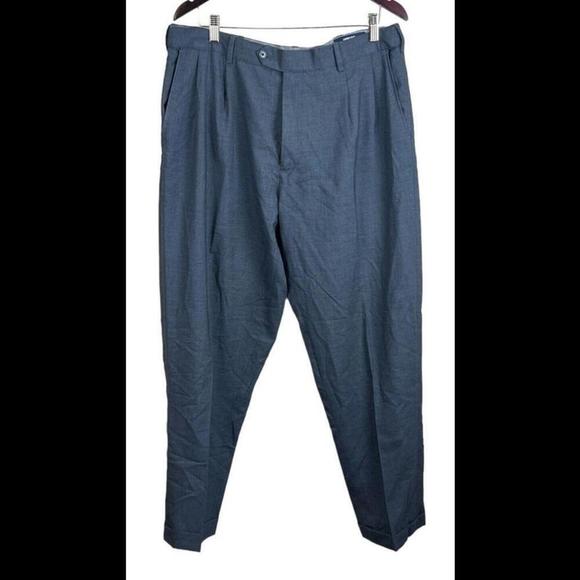 Lands' End Men's Traditional Fit Wool Dress Pants Gray 37x30 - Picture 1 of 4